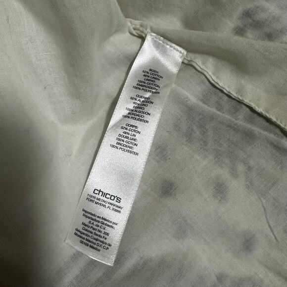 CHICOS Artisan Cropped Boho Jacket sz3 Cream Embroidered Beaded Tribal - Picture 10 of 12